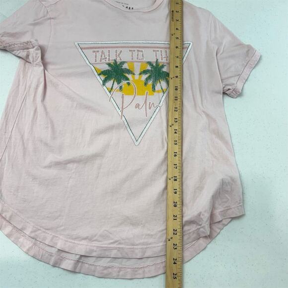 Show Me Your Mumu Women's XS Pink Graphic Tee "Talk to the Palm" - Picture 5 of 9